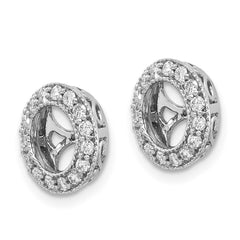 14k White Gold AA Diamond Earring Jacket - 4
