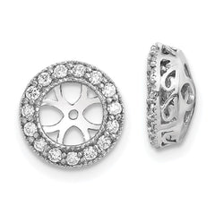 14k White Gold AA Diamond Earring Jacket - 4