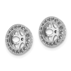 14k White Gold Diamond Earring Jacket Mountings - 4