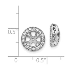 14k White Gold AA Diamond Earring Jacket - 6