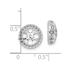 14k White Gold Diamond Earring Jacket Mountings - 5
