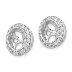 14k White Gold AA Diamond Earring Jacket - 5