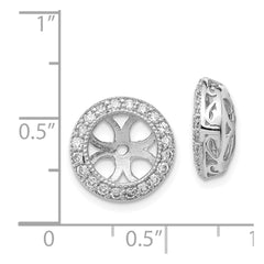 14k White Gold A Diamond Earring Jacket - 4