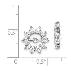 14k White Gold AAA Fancy Diamond Earring Jacket - 2