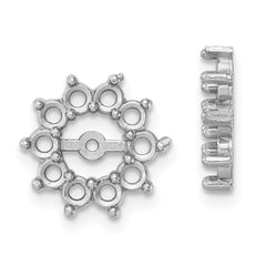 14k White Gold Fancy Diamond Earring Jacket Mountings - 3