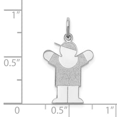 14k White Gold Kid Charm - 8