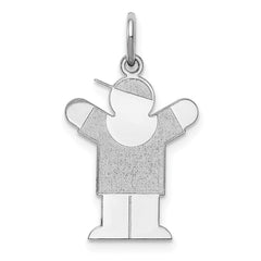 14k White Gold Kid Charm - 8