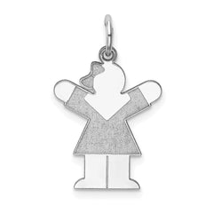 14k White Gold Kid Charm - 13