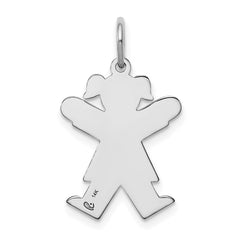 14k White Gold Kid Charm - 3