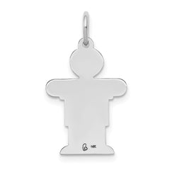 14k White Gold Kid Charm - 16