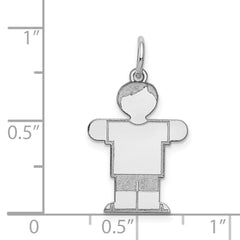 14k White Gold Kid Charm - 16