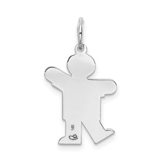14k White Gold Kid Charm - 17
