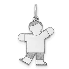 14k White Gold Kid Charm - 17