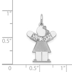 14k White Gold Kid Charm - 33