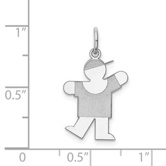 Sterling Silver Rhodium-plated Kiss Kid Charm