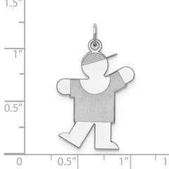 Sterling Silver Rhodium-plated Kiss Kid Charm - 4