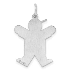 Sterling Silver Rhodium-plated Joy Kid Charm - 4