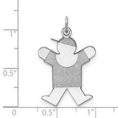 Sterling Silver Rhodium-plated Joy Kid Charm - 4