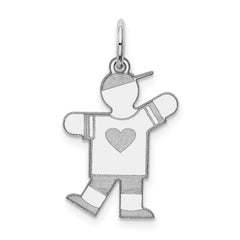 Sterling Silver Rhodium-plated Kid Charm - 29