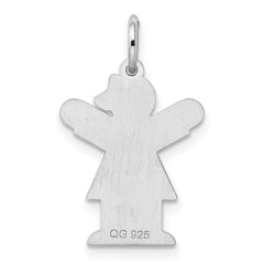 Sterling Silver Rhodium-plated Kid Charm - 15