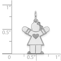 Sterling Silver Rhodium-plated Kid Charm - 15