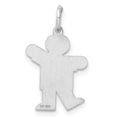 Sterling Silver Rhodium-plated Kid Charm - 20
