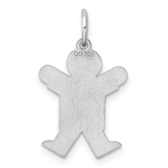 Sterling Silver Rhodium-plated Kid Charm - 16