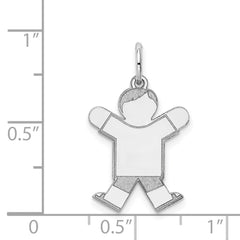 Sterling Silver Rhodium-plated Kid Charm - 16