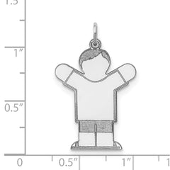 Sterling Silver Rhodium-plated Kid Charm - 3