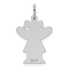 Sterling Silver Rhodium-plated Kid Charm - 5