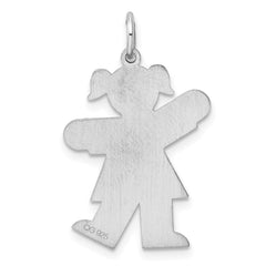 Sterling Silver Rhodium-plated Kid Charm - 22