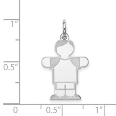 Sterling Silver Rhodium-plated Kid Charm - 23