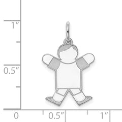 Sterling Silver Rhodium-plated Kid Charm - 25
