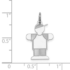Sterling Silver Rhodium-plated Kid Charm - 27