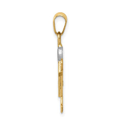 14k Two-tone VS Diamond Kid Pendant - 25