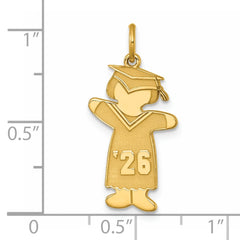 Sterling Silver Gold-plated Class of 2026 Girl Cuddle Charm