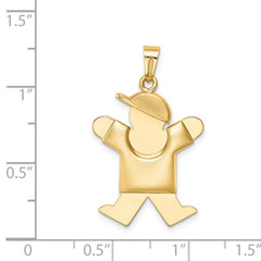 14k Puffed Boy w/Hat on Right Engravable Charm - 2