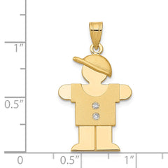 14k AAA Diamond Kid Pendant - 17