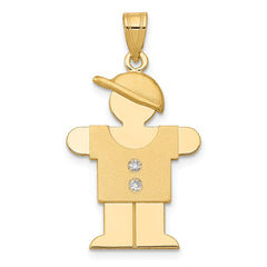 14k AAA Diamond Kid Pendant - 17