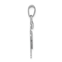 14k White Gold Small Boy w/Hat on Right Engravable Charm
