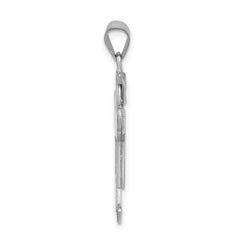 14k White Gold Medium Boy w/Hat on Right Engravable Charm - 2
