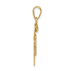 14k Solid Engravable Boy with Hat on Right Charm - 4