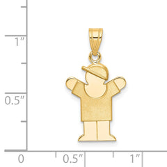 14k Solid Engravable Boy with Hat on Right Charm - 5