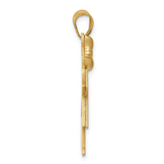 14k Solid Engravable Girl with Bow on Left Charm - 3