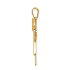 14k Solid Engravable Girl with Bow on Right Charm - 4