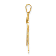 14k Solid Engravable Boy in Overalls with Hat on Left Charm - 2