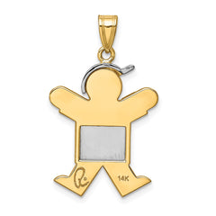 14k Two-Tone Large Boy with Hat on Right Engravable Charm - 5