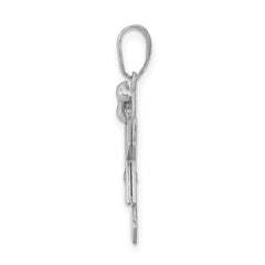 14k White Gold A Diamond Kid Pendant - 11