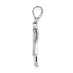 14k White Gold A Diamond Kid Pendant - 14
