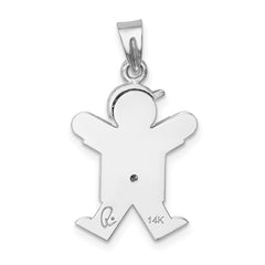 14k White Gold AAA Diamond Kid Pendant - 17